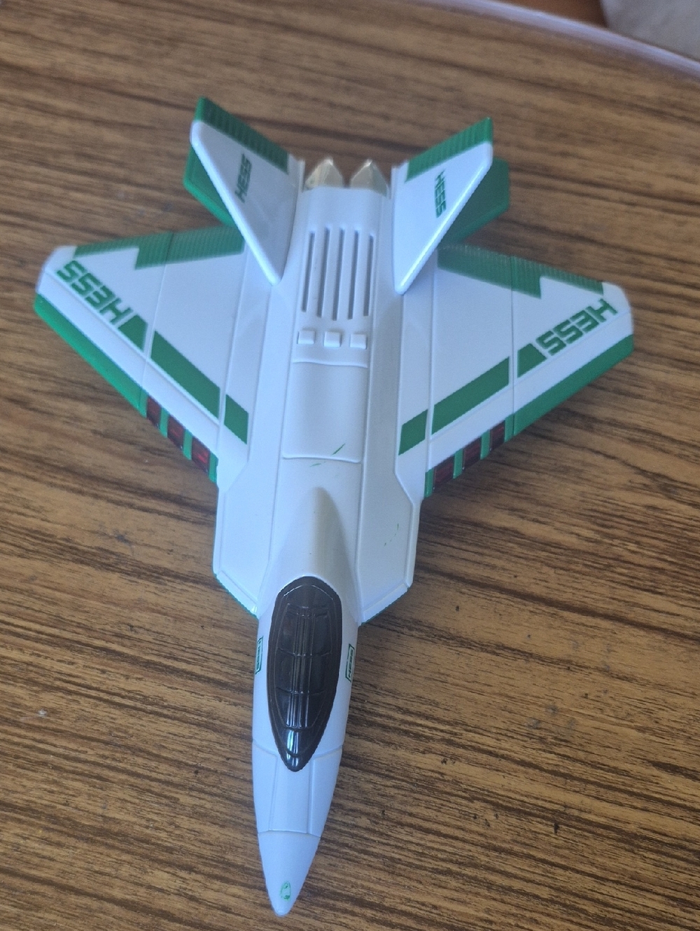2010 Hess Green & White Toy Jet Plane - Kids Toy Preowned